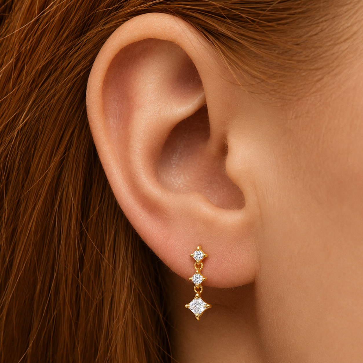 Sparkling Diamond Chain Drop Earrings