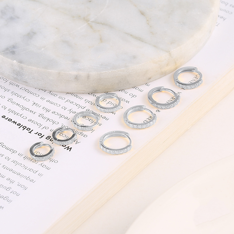 Zircon Hoop Huggie Earrings