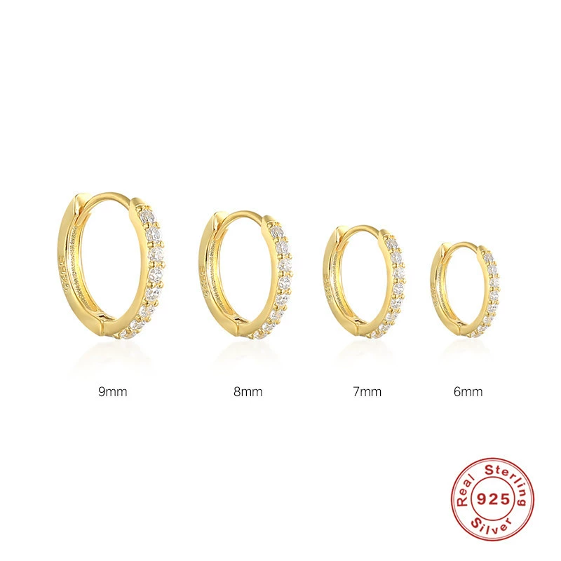 Zircon Hoop Huggie Earrings