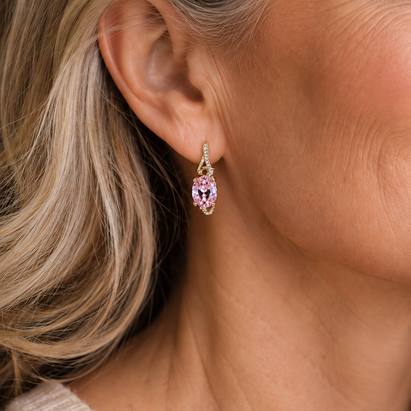 Pink Serenity Teardrop Earrings | Breast Cancer Awareness