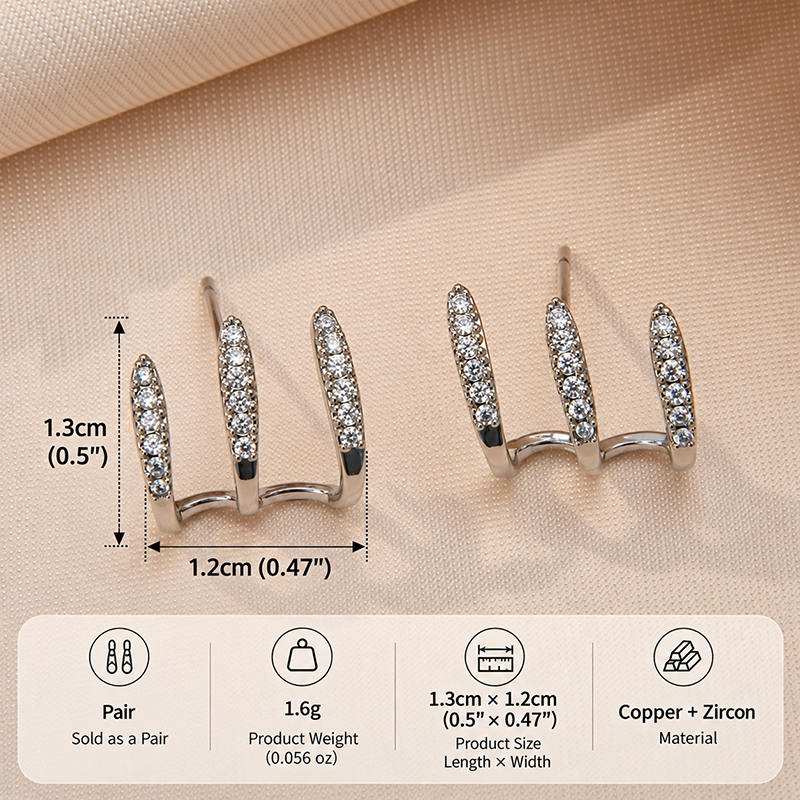 Starlight Triple Hoop Earrings