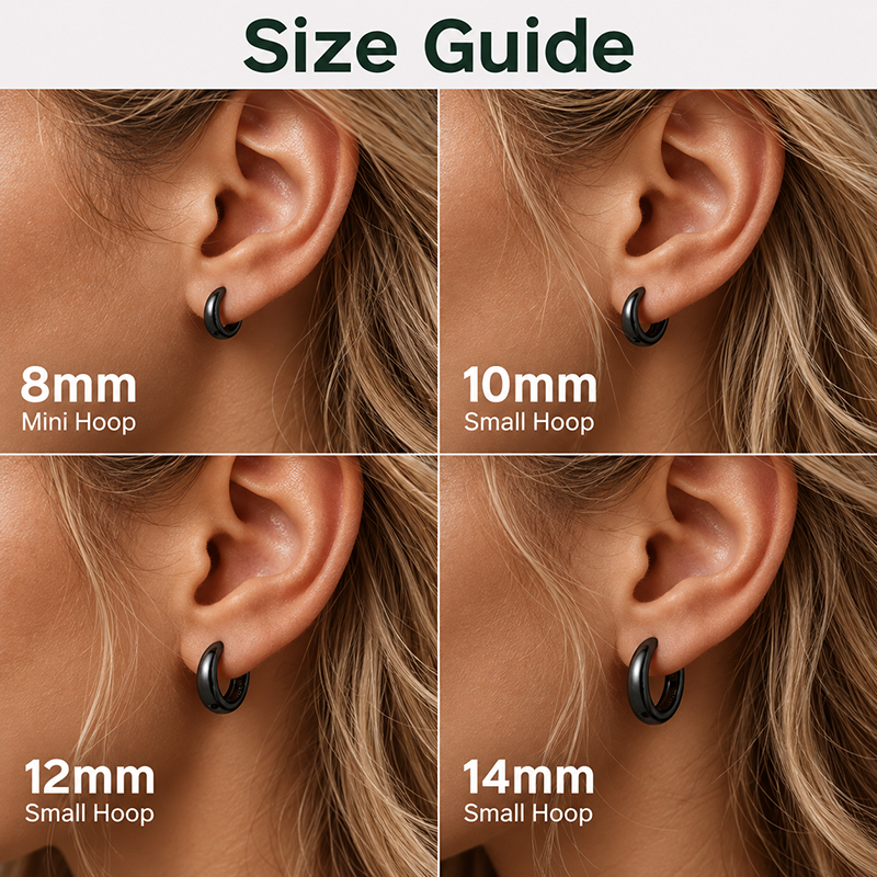 Simple Thick Huggie Hoop Earrings for Men Women