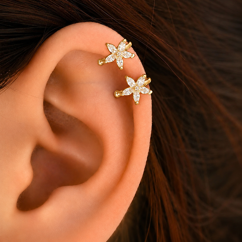 Elegant Flower Cute Ear Cuff (Pair)