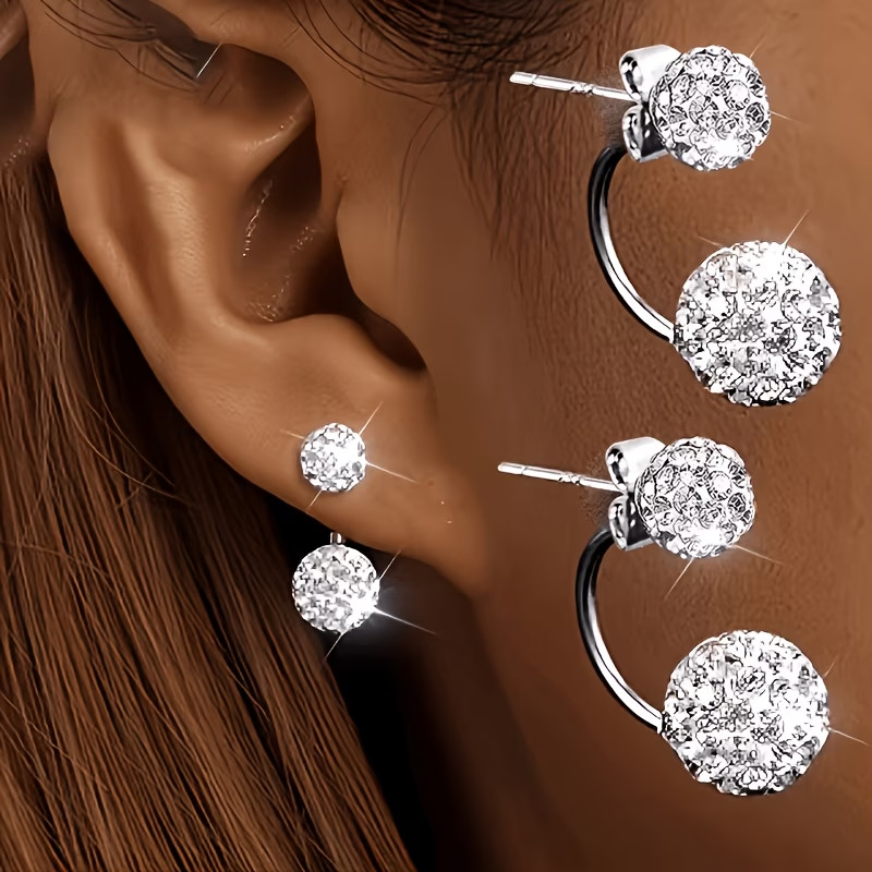 Sparkling Double Ball Earrings