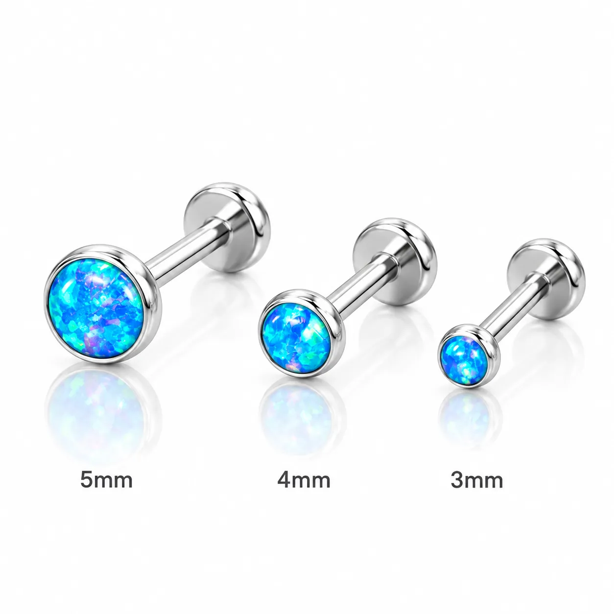 Starlight Blue Opal Flat Back Earrings