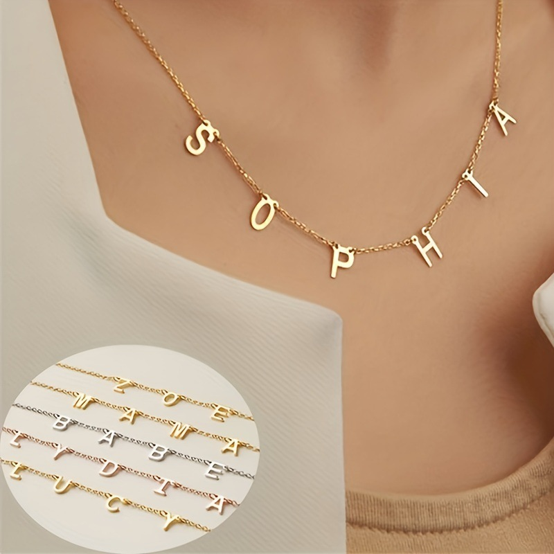 Personalized English Letter Name Necklace