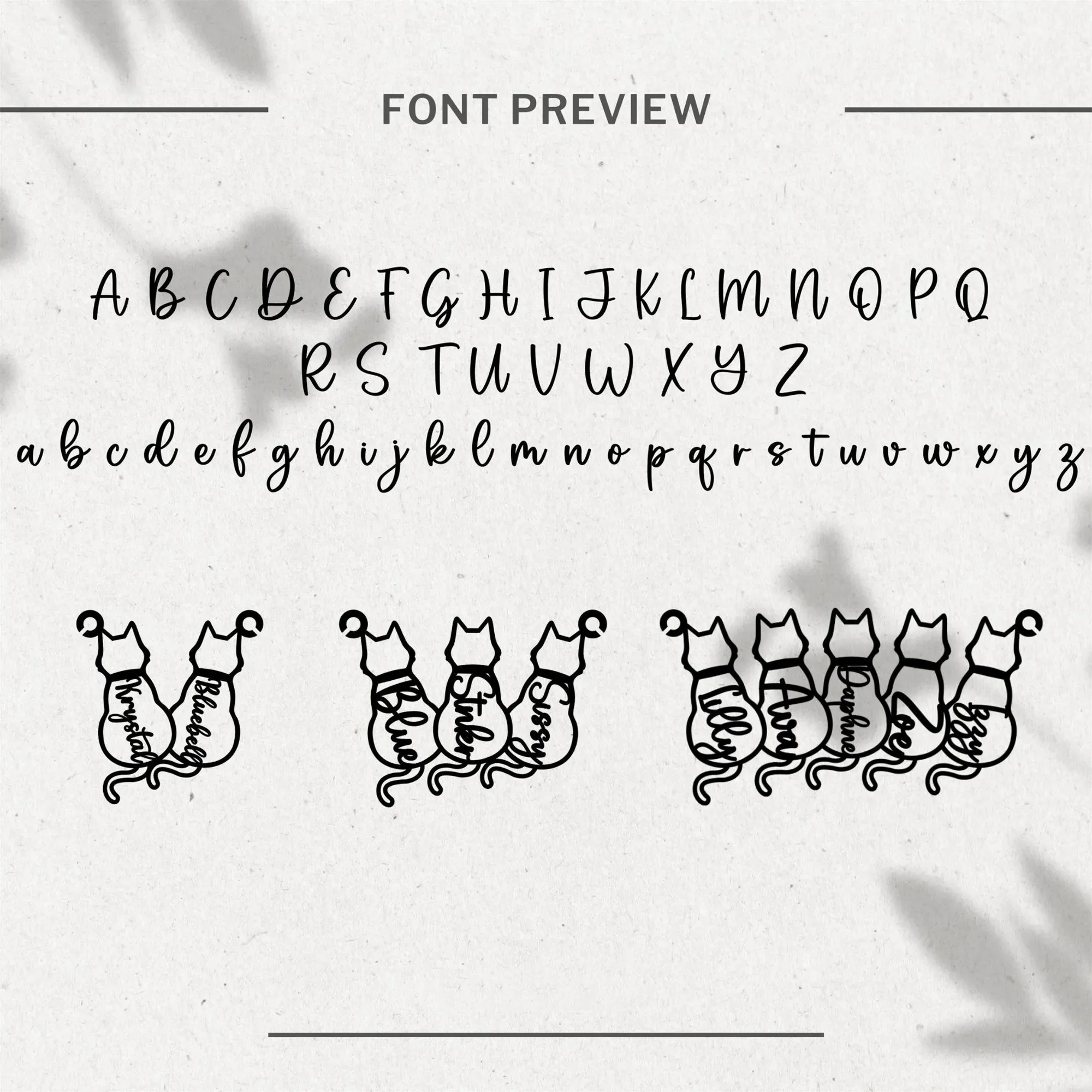 Personalized Feline Family Name Necklace