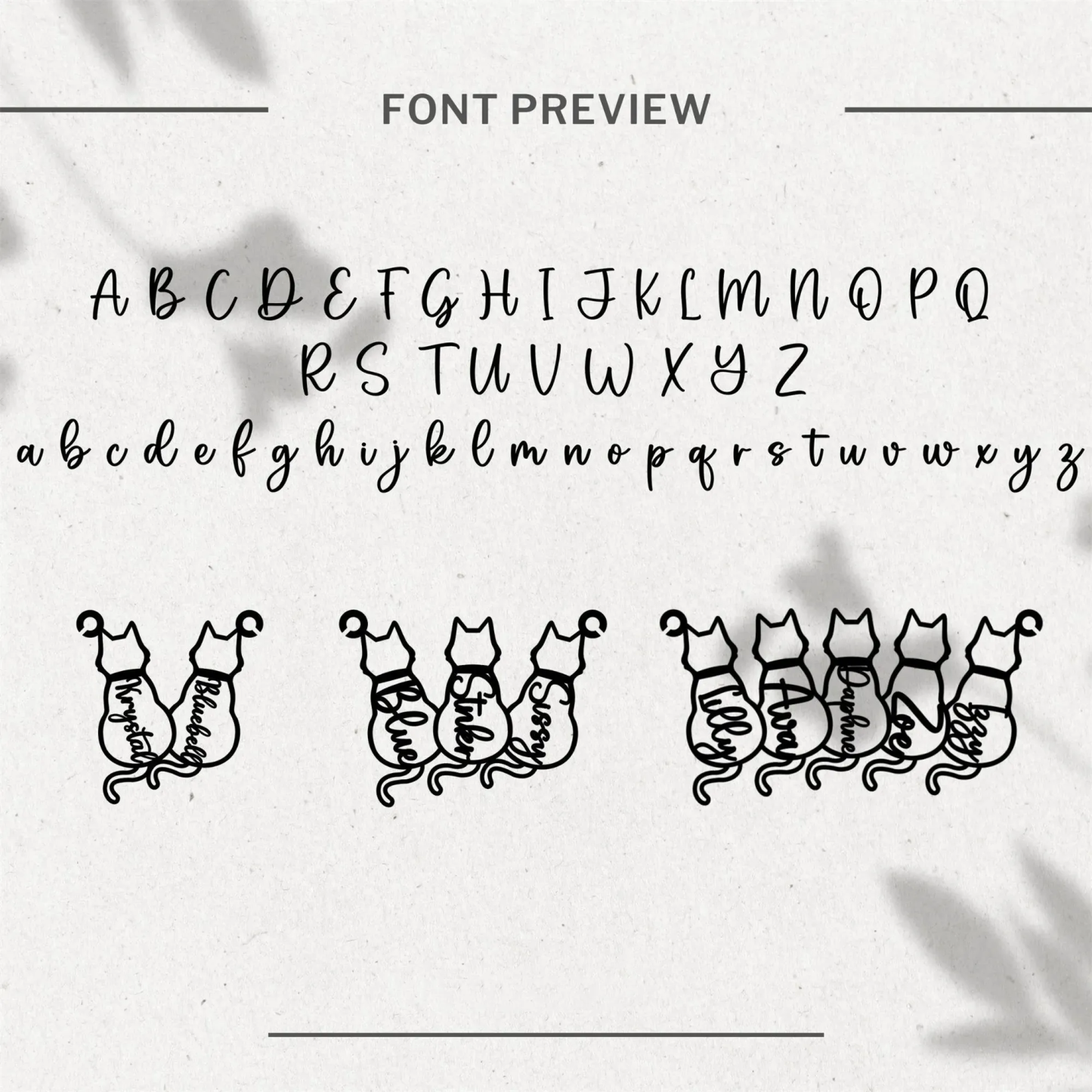 Personalized Feline Family Name Necklace