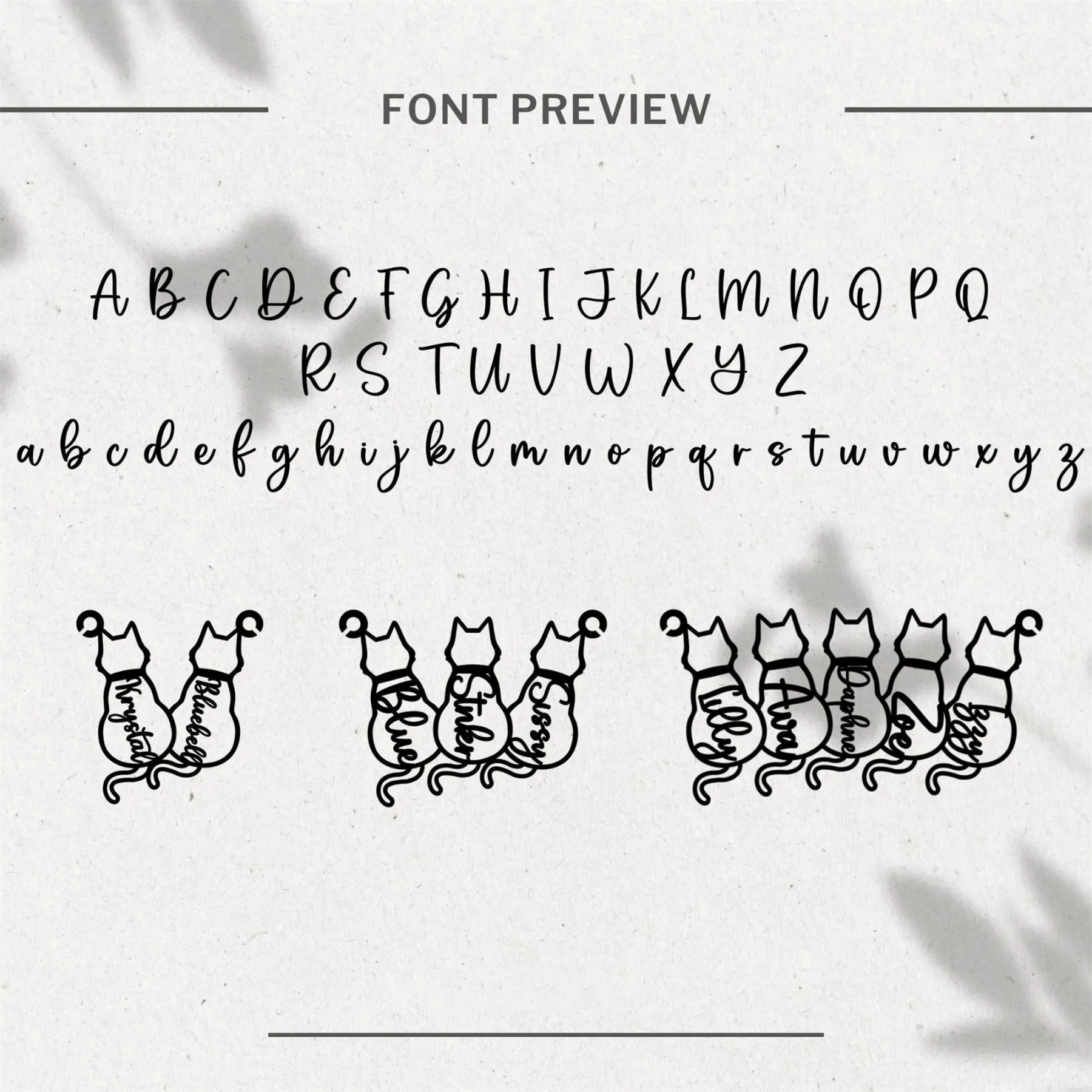 Personalized Feline Family Name Necklace