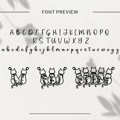 Personalized Feline Family Name Necklace