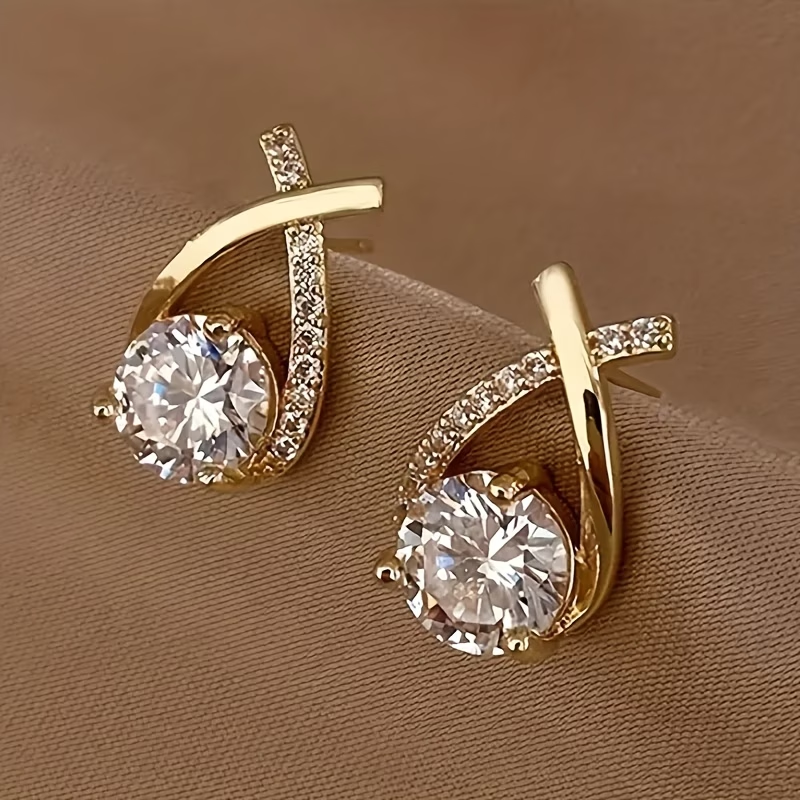 Sparkling Twist Crystal Earrings