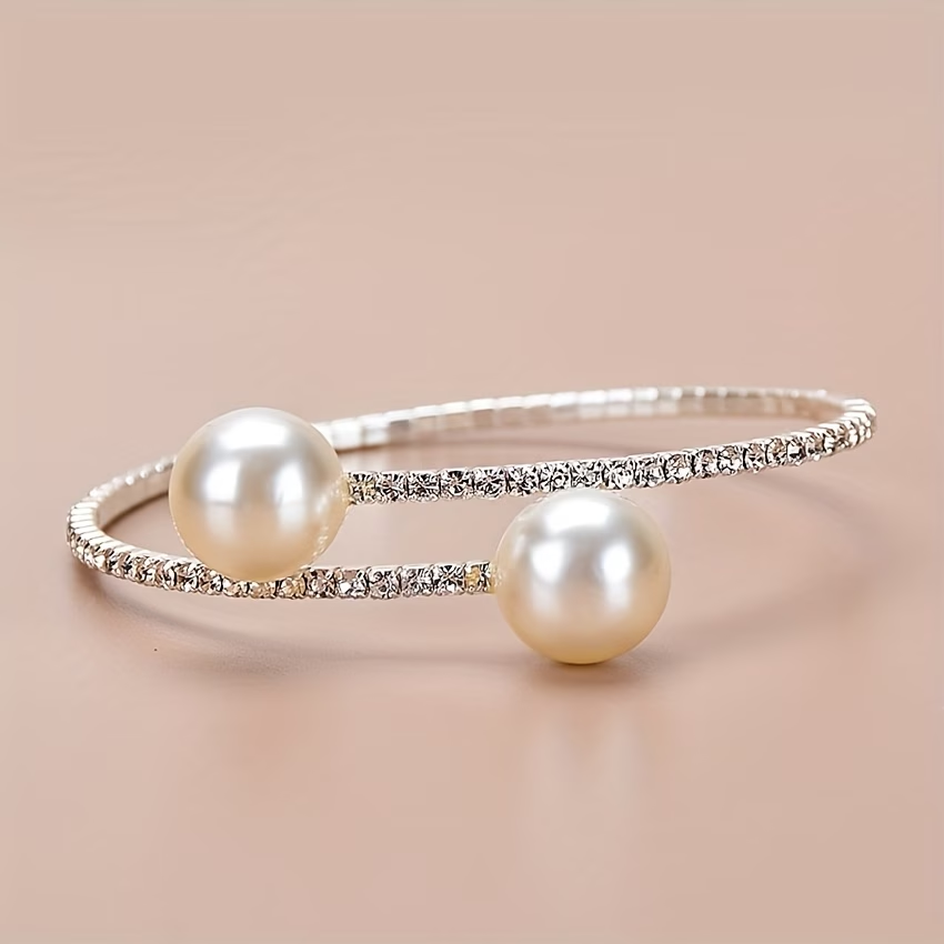 Sparkling Double Pearl Bracelet