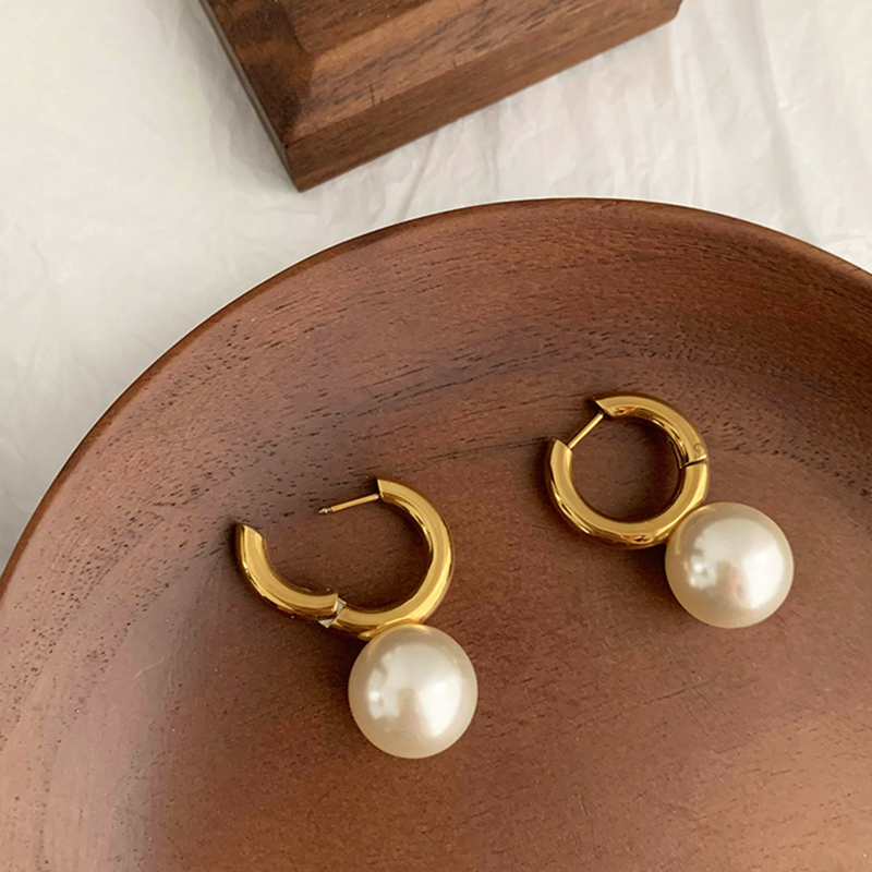 Support Breast Cancer Awareness | Golden Arc Pearl Earrings  |  Buy 1 Pair Get 1 Pair FREE Today