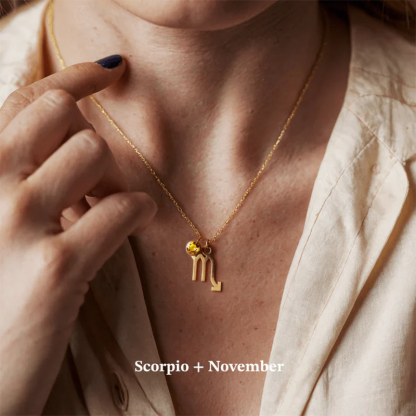 Zodiac & Birthstone Necklace