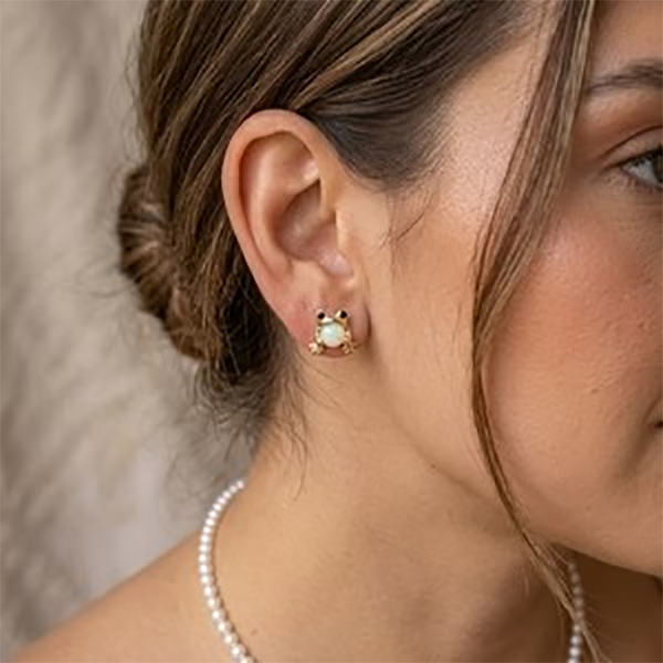 Support Breast Cancer Awareness | Opal Frog Charm Earrings |  Buy 1 Pair Get 1 Pair FREE Today