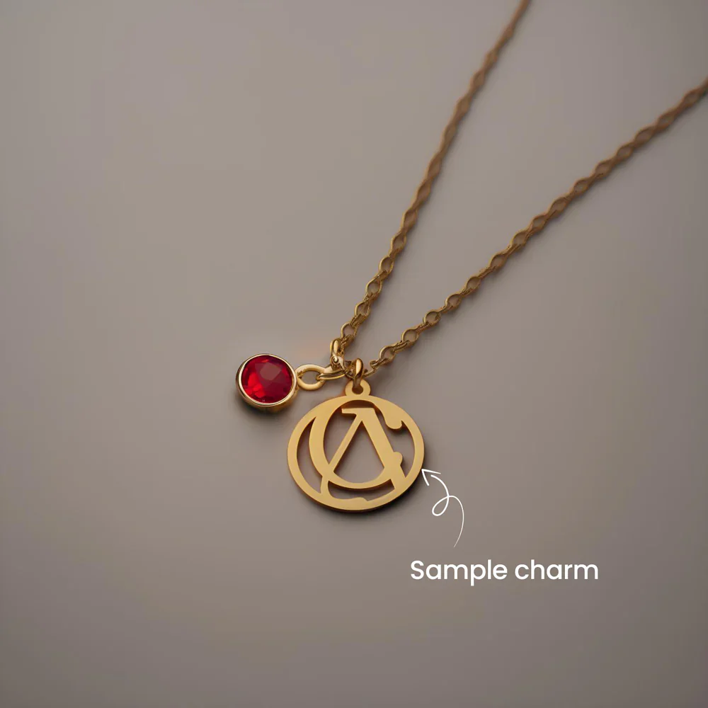 Bespoke Interwined Initials Necklace | Free 1 Birthstone