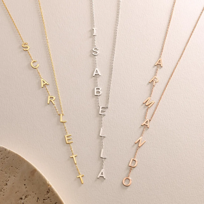 Lariat Initial Necklace, Custom Drop Name Necklace