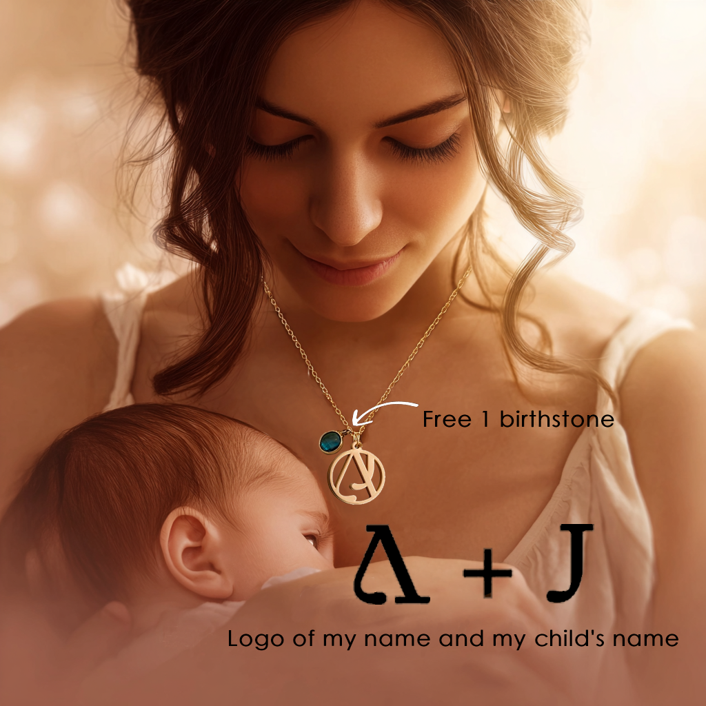 Bespoke Interwined Initials Necklace - A free birthstone