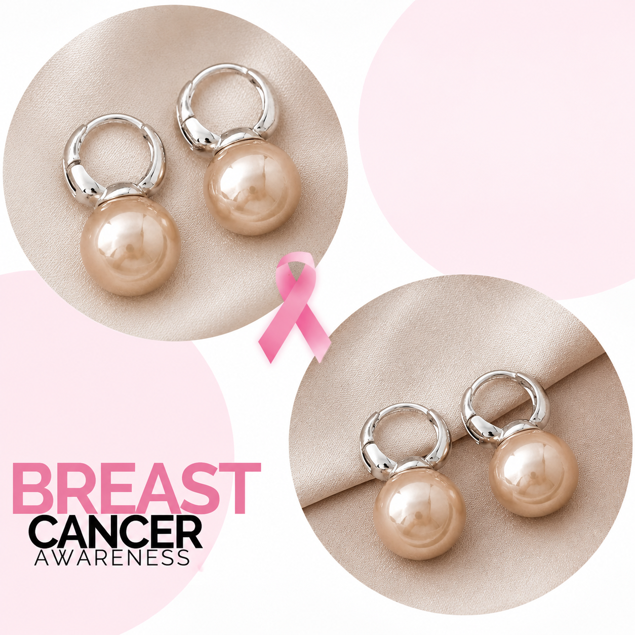 Support Breast Cancer Awareness | Hope Pearl Drop Earrings |  Buy 1 Pair Get 1 Pair FREE Today