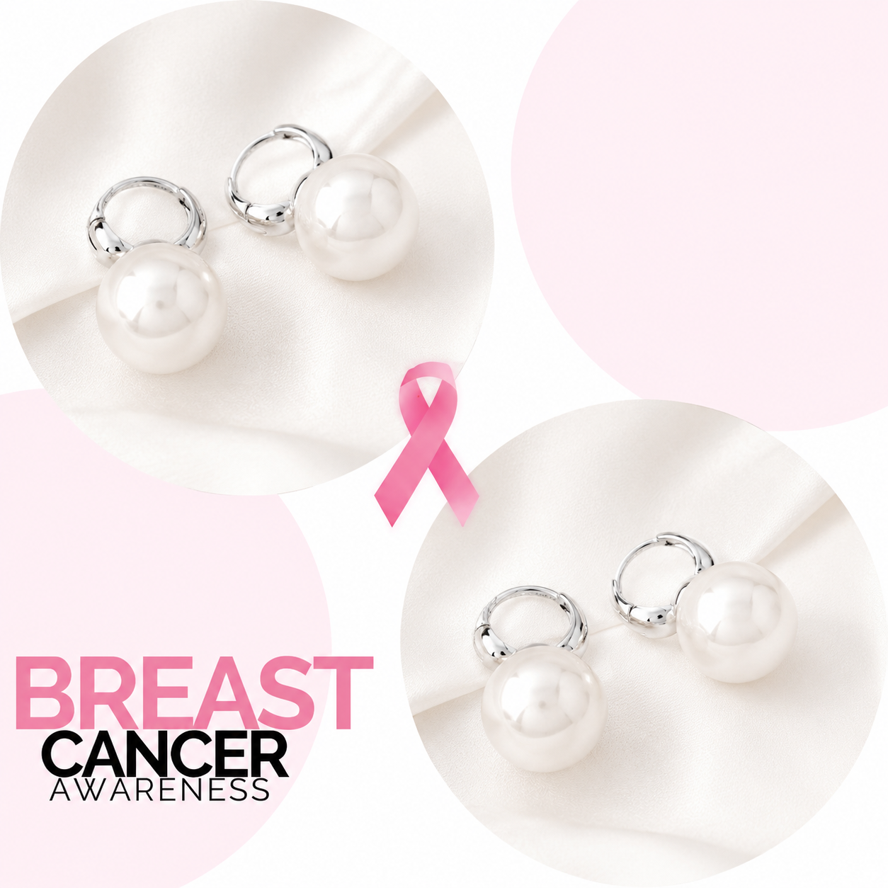 Support Breast Cancer Awareness | Hope Pearl Drop Earrings |  Buy 1 Pair Get 1 Pair FREE Today
