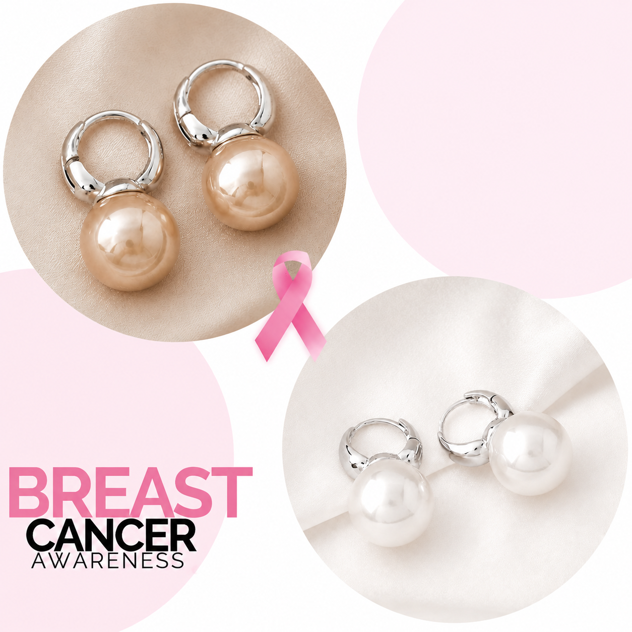 Support Breast Cancer Awareness | Hope Pearl Drop Earrings |  Buy 1 Pair Get 1 Pair FREE Today