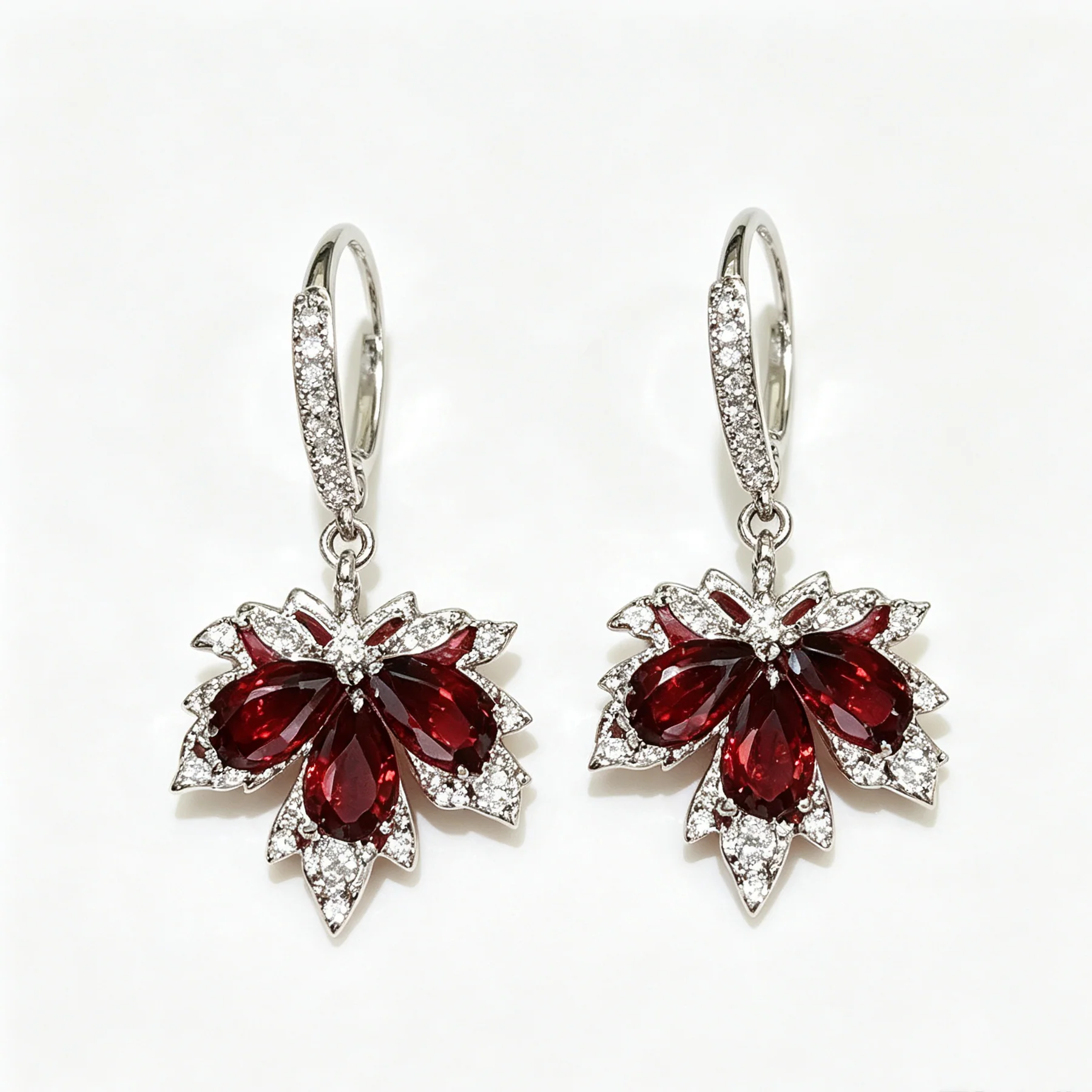 Maple Zircon Huggie Drop Earrings