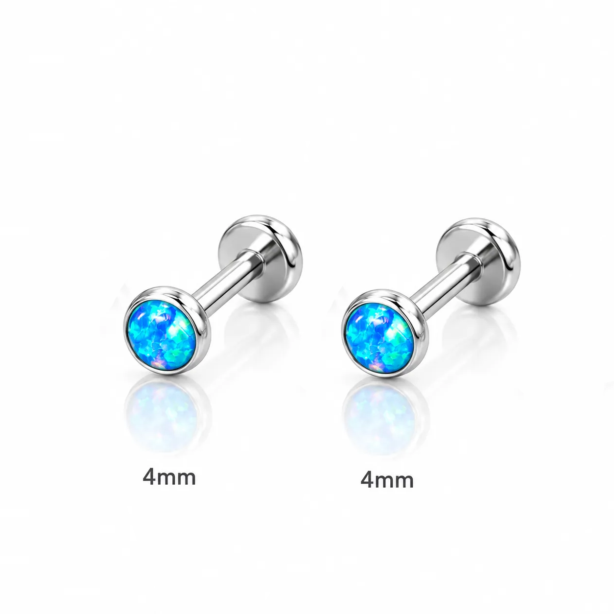 Starlight Blue Opal Flat Back Earrings