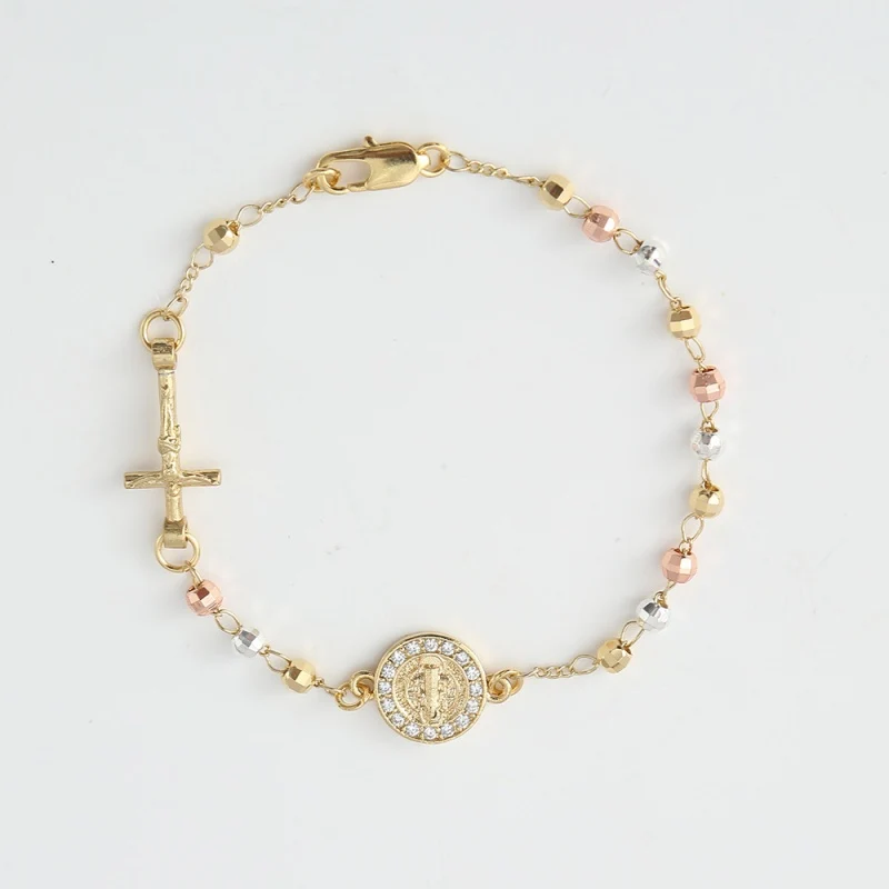 Rosary Cross Beaded Bracelet