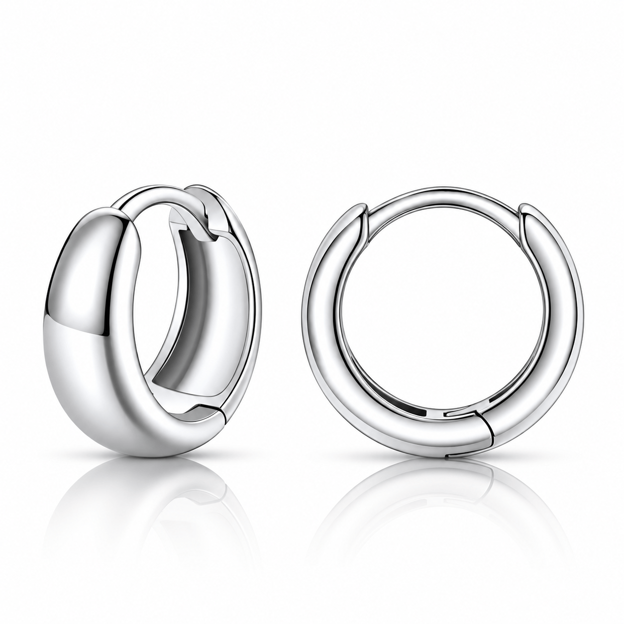 Simple Thick Huggie Hoop Earrings for Men Women