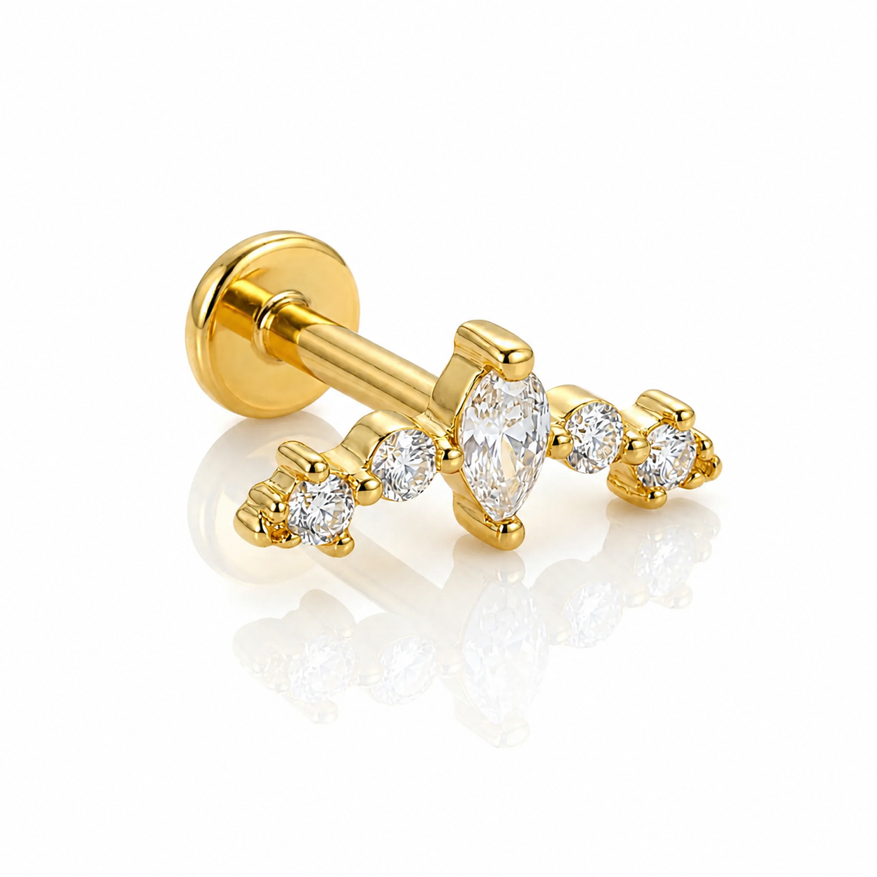 Half-Moon Five Spark Stud Earrings