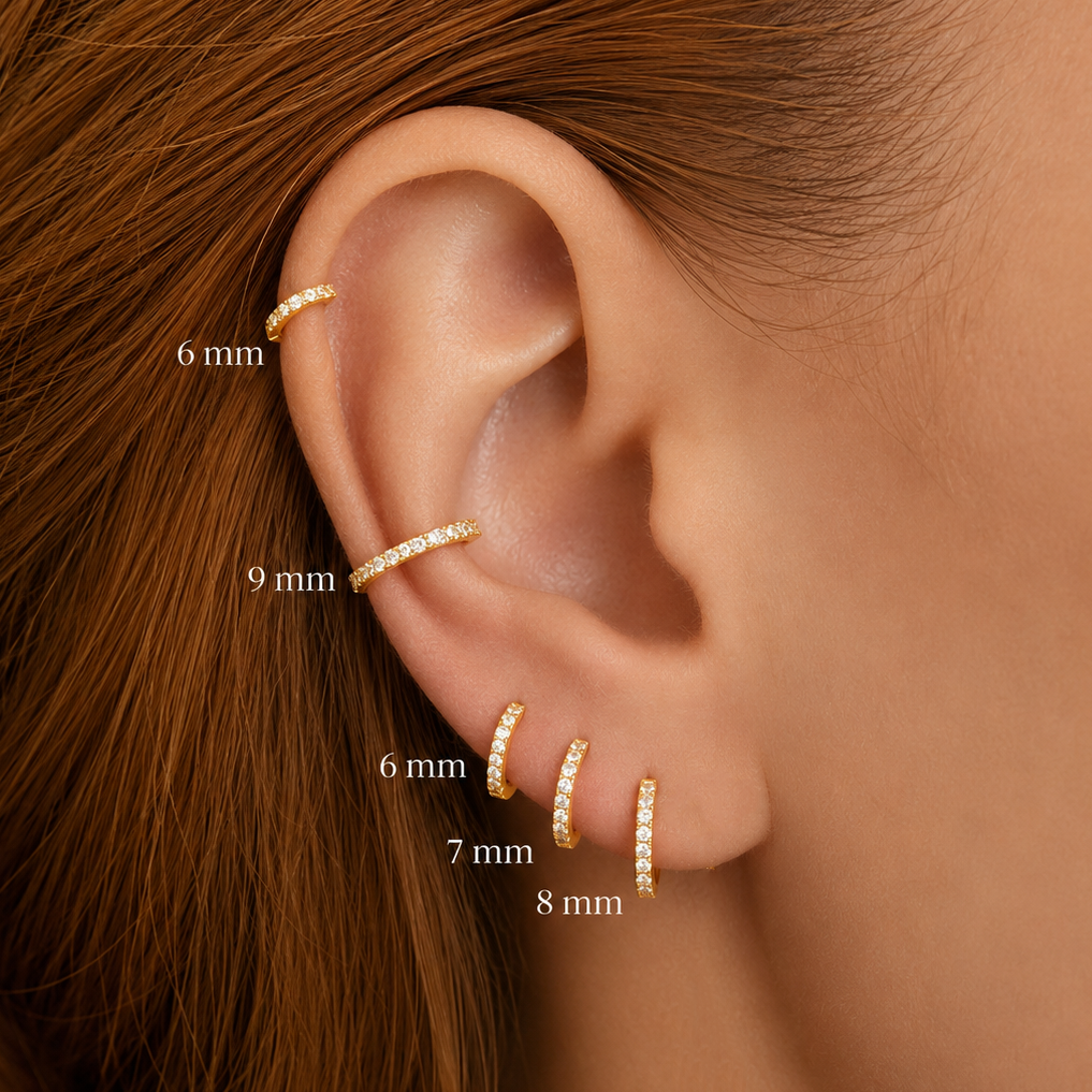 Zircon Hoop Huggie Earrings