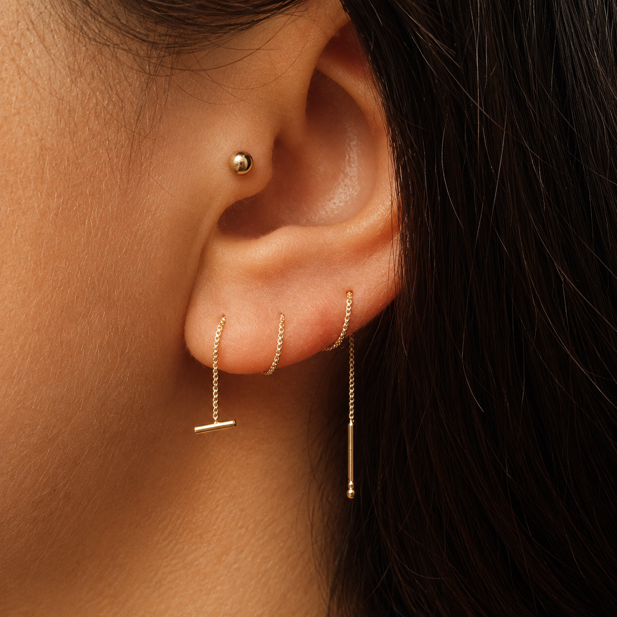 T-Line Grace Chain Earrings