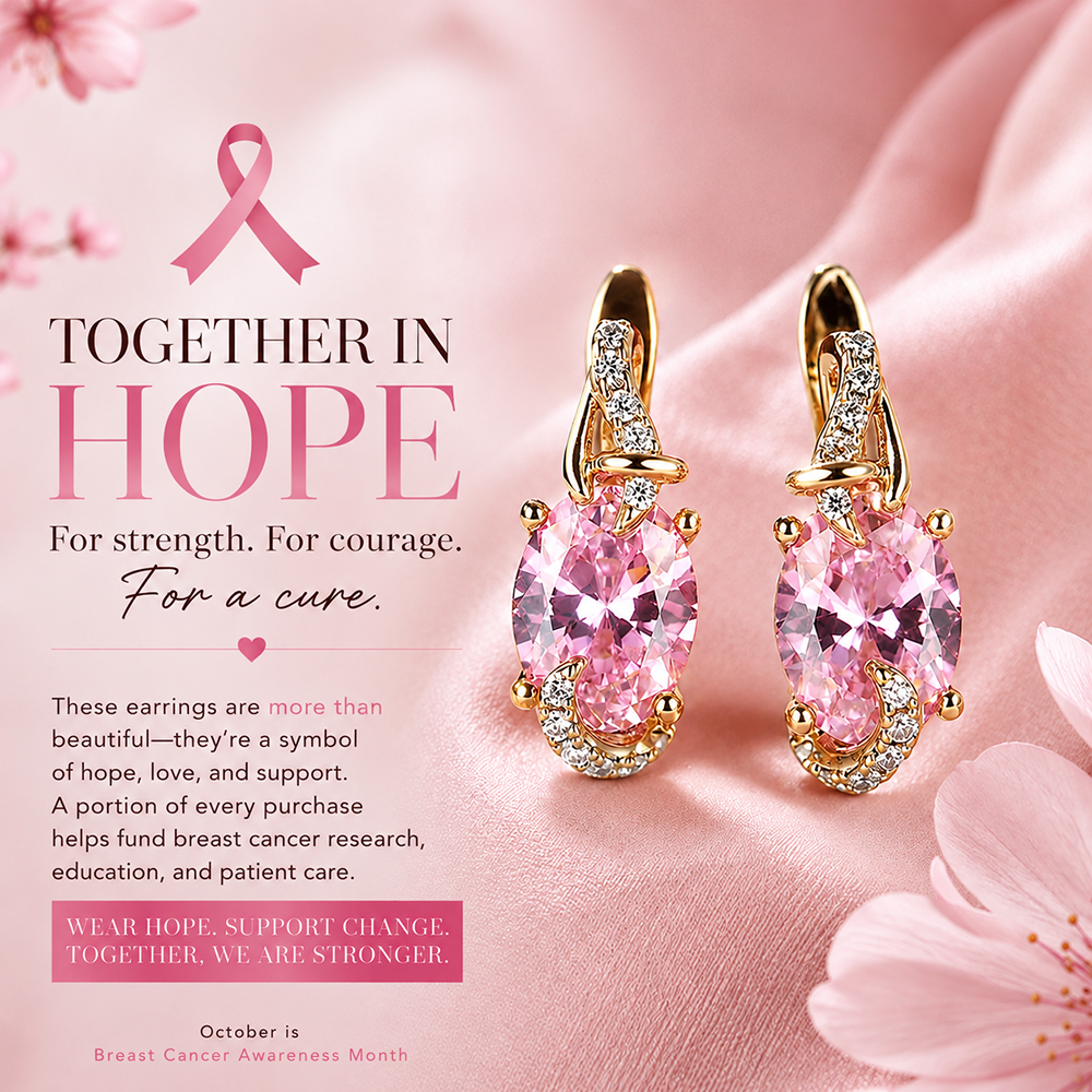 Support Breast Cancer Awareness | Pink Serenity Teardrop Earrings |  Buy 1 Pair Get 1 Pair FREE Today