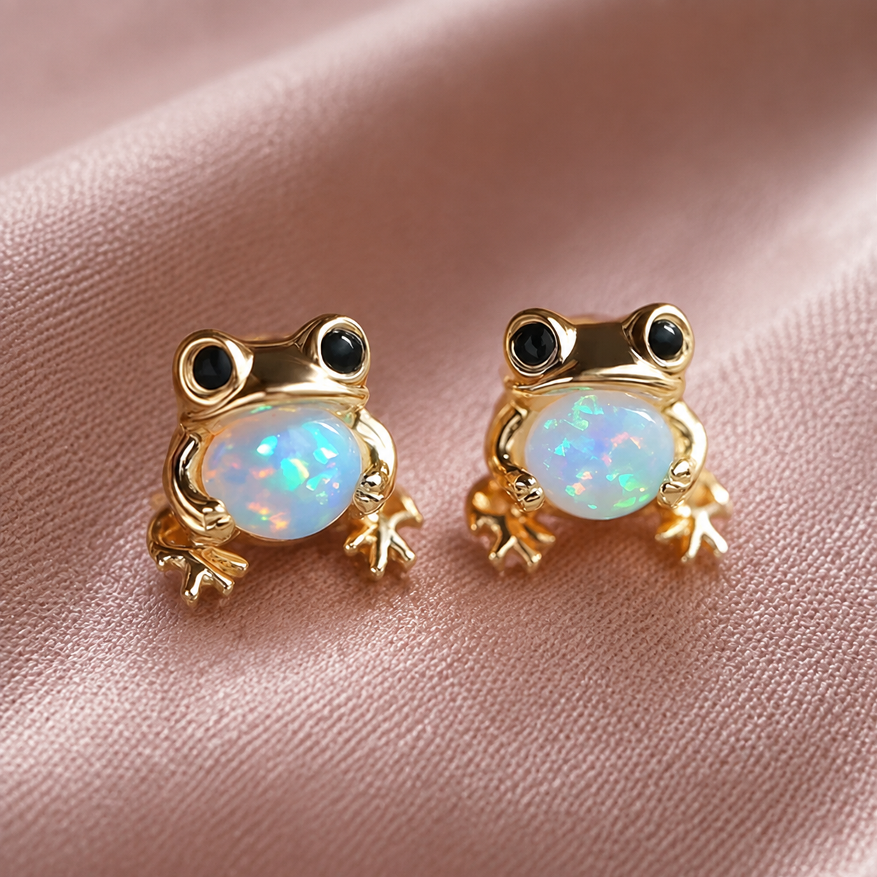 Support Breast Cancer Awareness | Opal Frog Charm Earrings |  Buy 1 Pair Get 1 Pair FREE Today