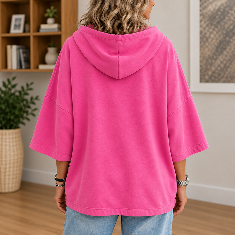 Pink Ribbon Heart Oversized Hoodie