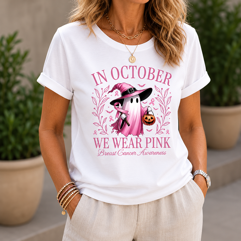 Casual Pink Heart Awareness Top