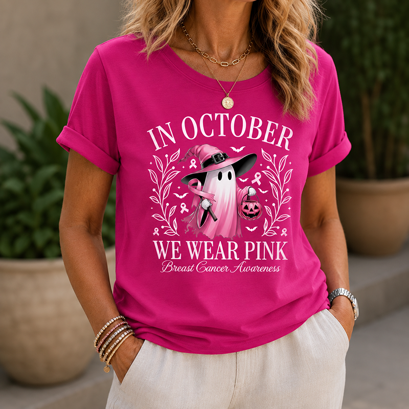 Casual Pink Heart Awareness Top