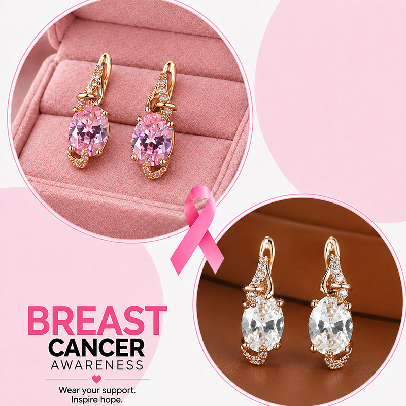 Support Breast Cancer Awareness | Pink Serenity Teardrop Earrings |  Buy 1 Pair Get 1 Pair FREE Today