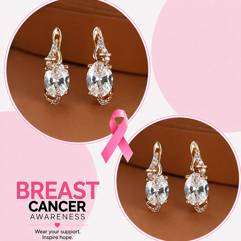 Support Breast Cancer Awareness | Pink Serenity Teardrop Earrings |  Buy 1 Pair Get 1 Pair FREE Today