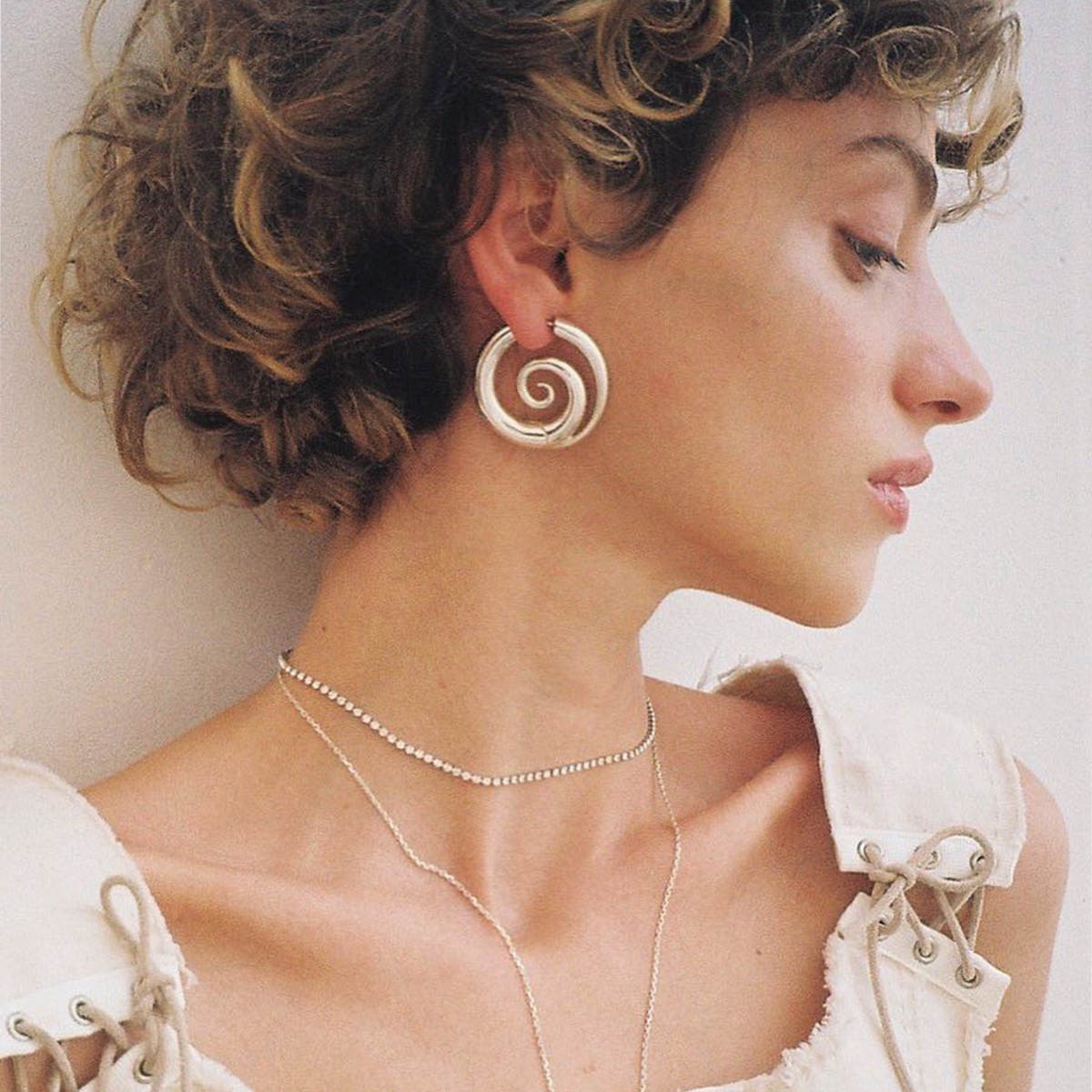 Spiral hoop earrings, women's hoop earrings