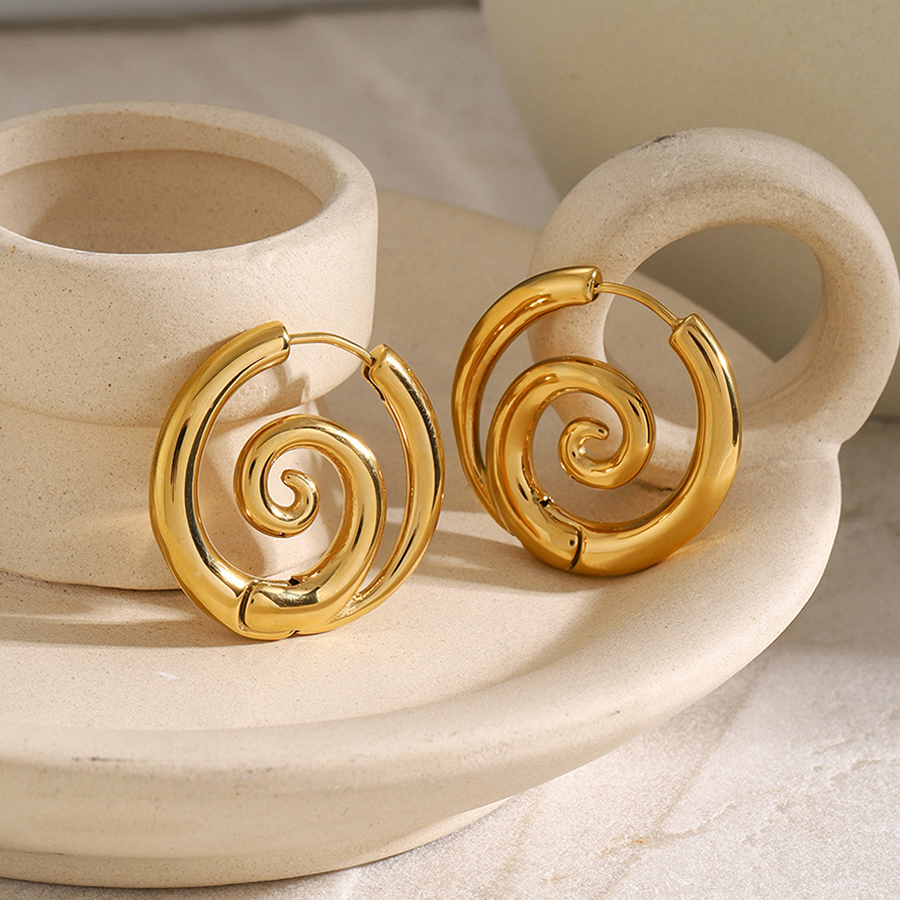 Spiral hoop earrings, women's hoop earrings