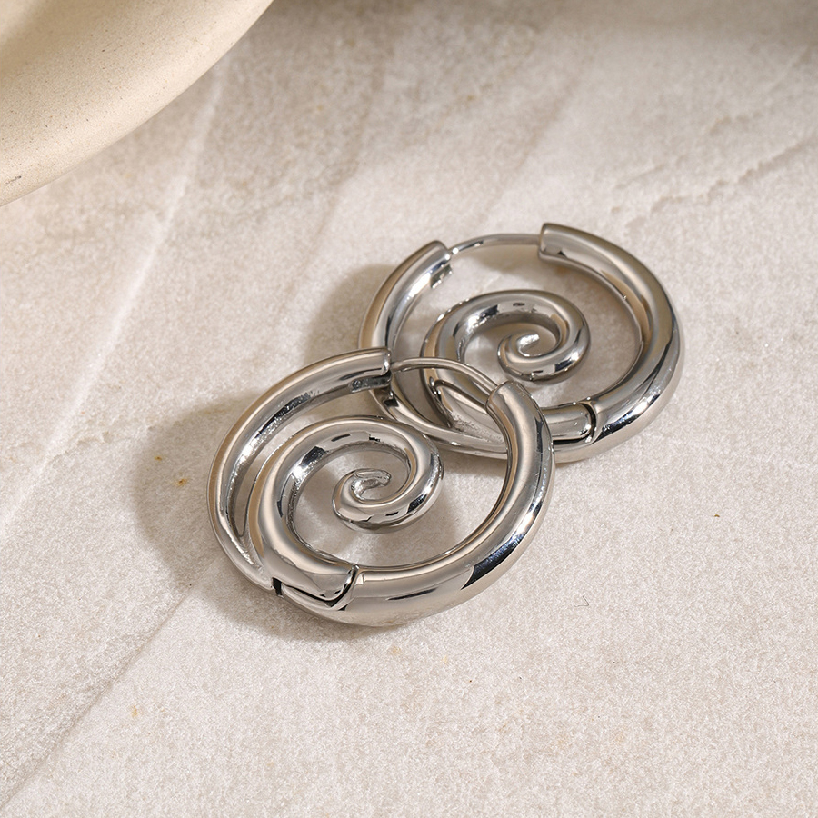 Spiral hoop earrings, women's hoop earrings