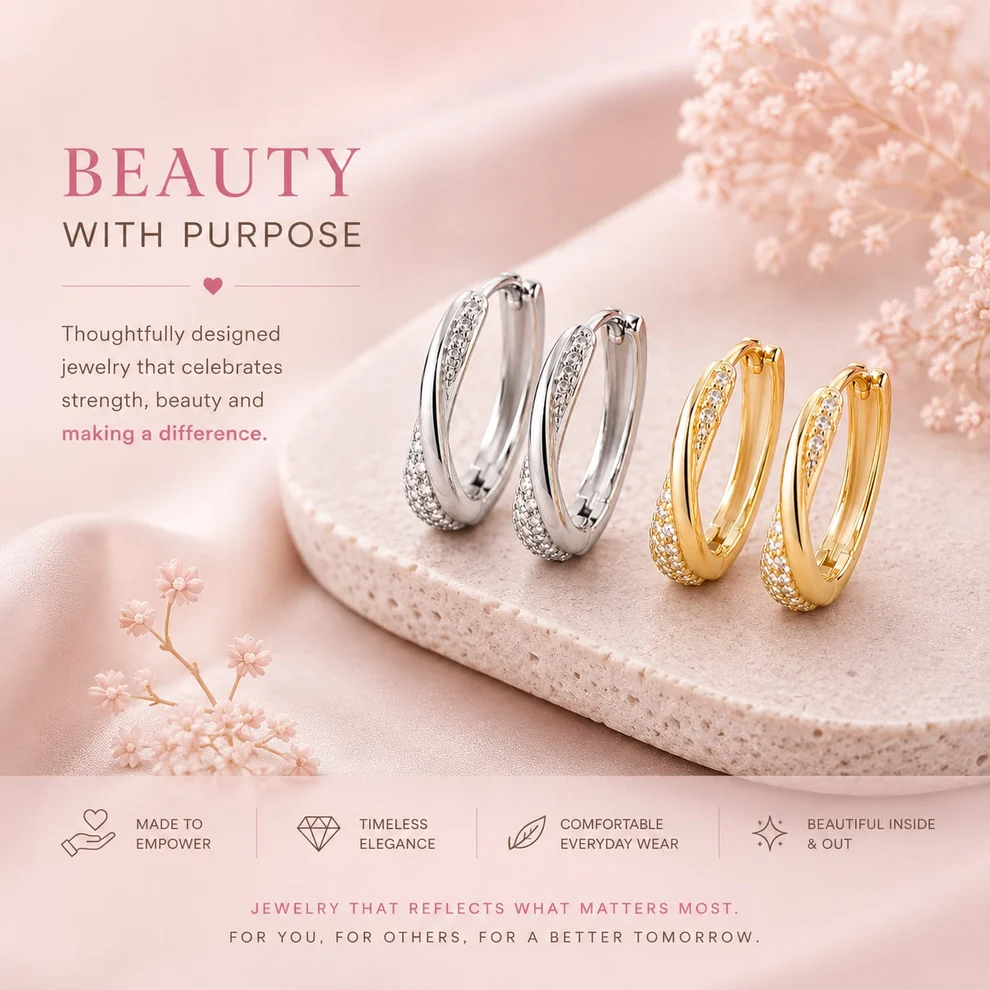 Exclusive Hope Twist Earrings | Breast Cancer Awareness