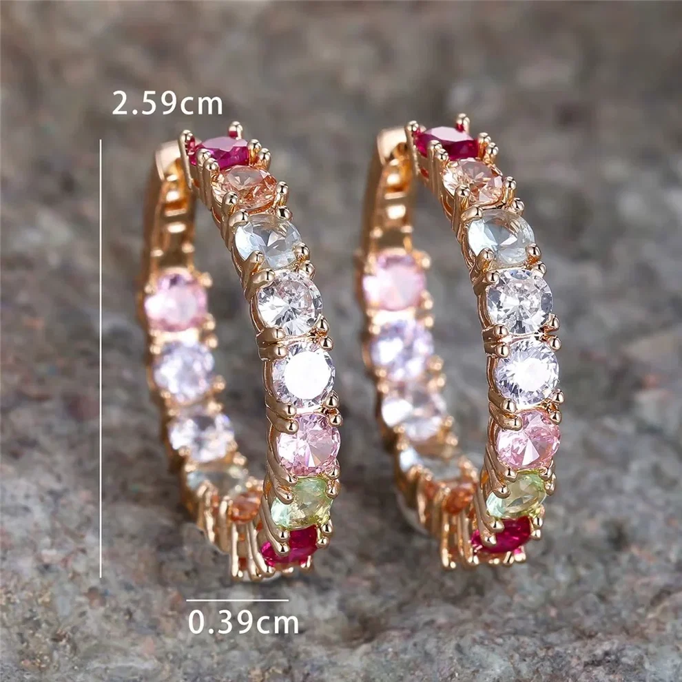 Support Breast Cancer Awareness | Multi-Coloured Crystals Hope Earrings 