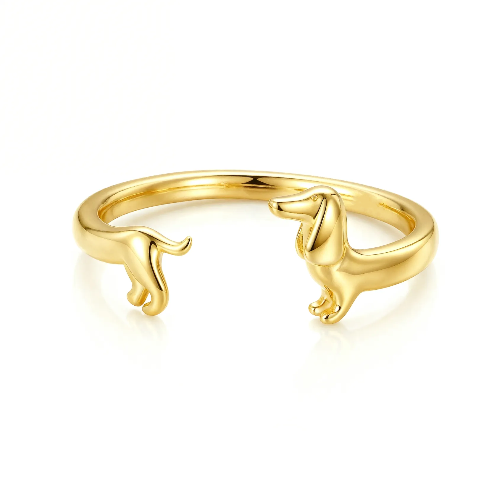 Dachshund Hug Open Ring