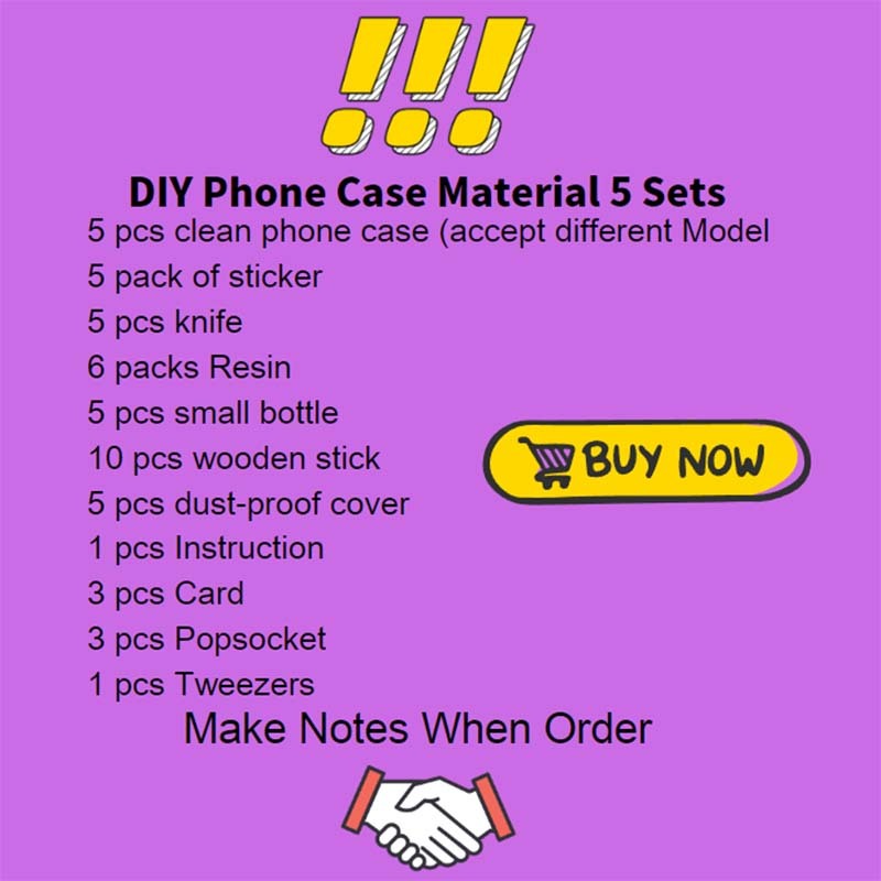 Link-4--DIY iPhone Case Material Set （no glitter inside, order another link to get glitter）