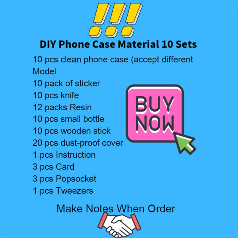 Link-4--DIY iPhone Case Material Set （no glitter inside, order another link to get glitter）