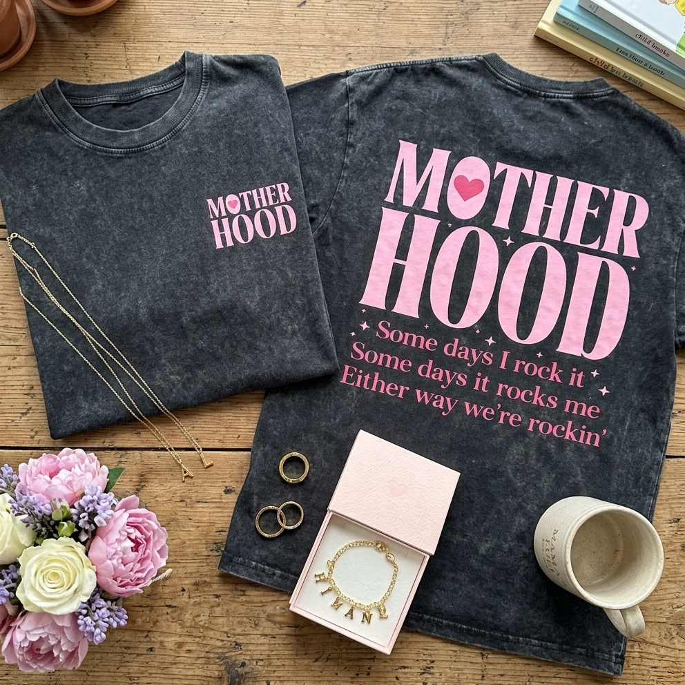 Vintage Motherhood Tee Shirts- "Some Days I Rock It" Limited Edition Gift for Mom