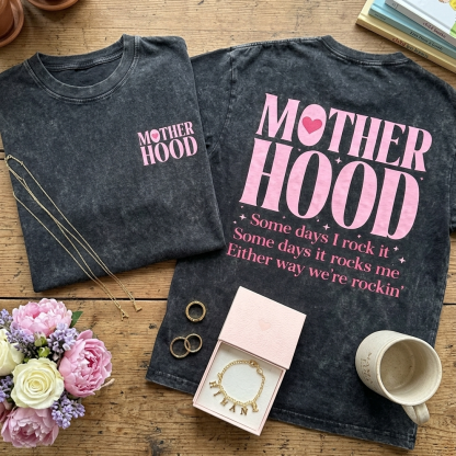 Vintage Motherhood Tee Shirts- "Some Days I Rock It" Limited Edition Gift for Mom