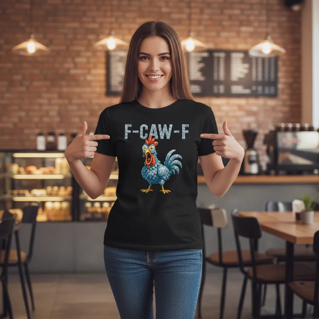 Cute Cartoon Humor Graphic Print Tee F-CAW-F Streetwear Tee